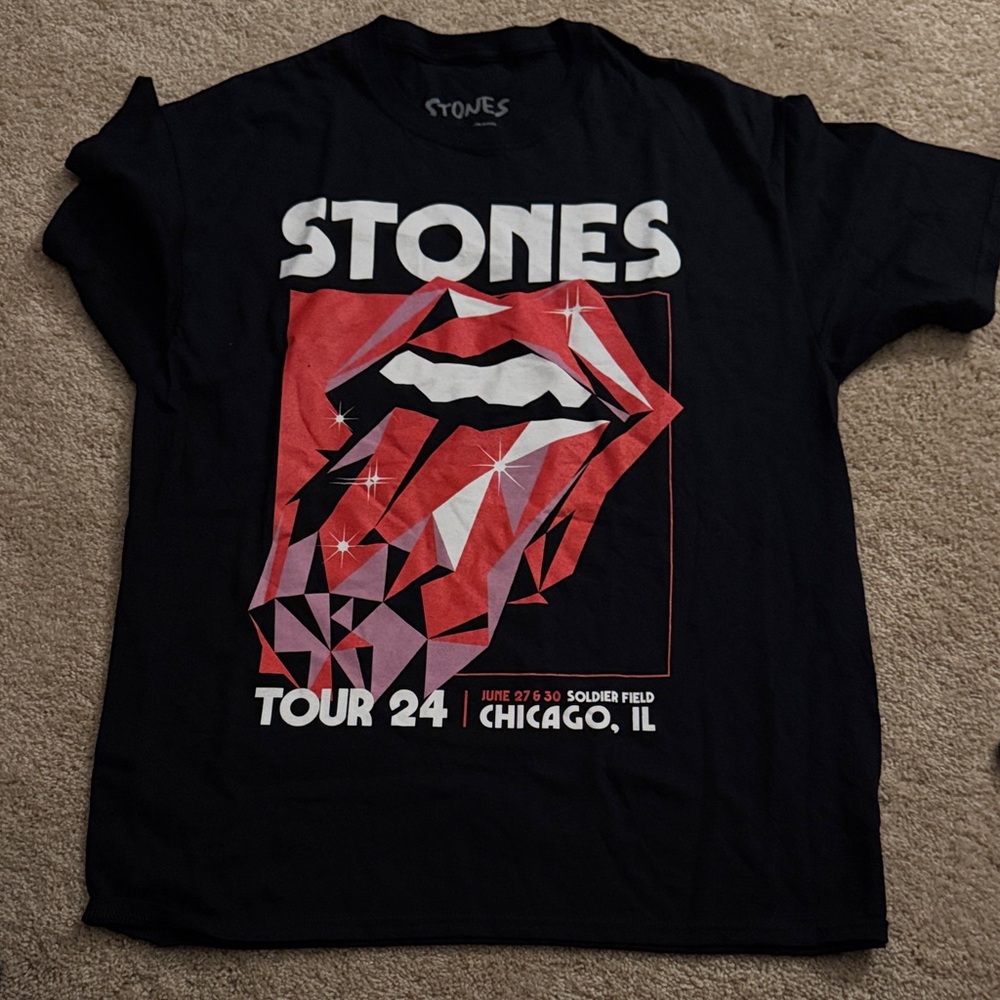 Rolling Stones Chicago 2024 Tour Black T-Shirt